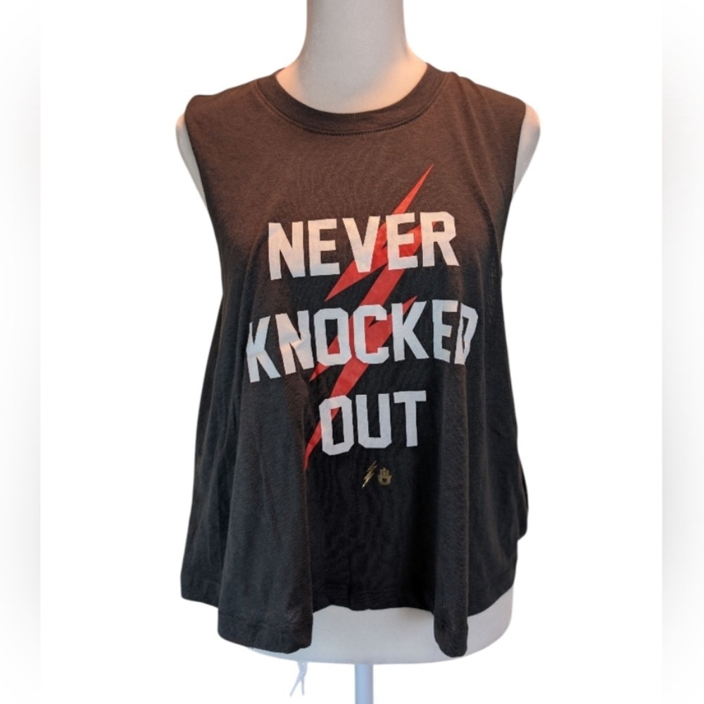 Spiritual Gangster x Kendall Toole Never Knocked Out Crop Tank in Grey Sz XS - Picture 4 of 8